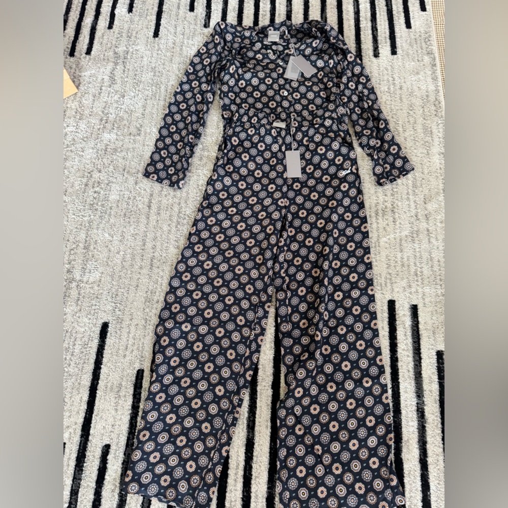 Kith Navy and White Patterned Jumpsuit